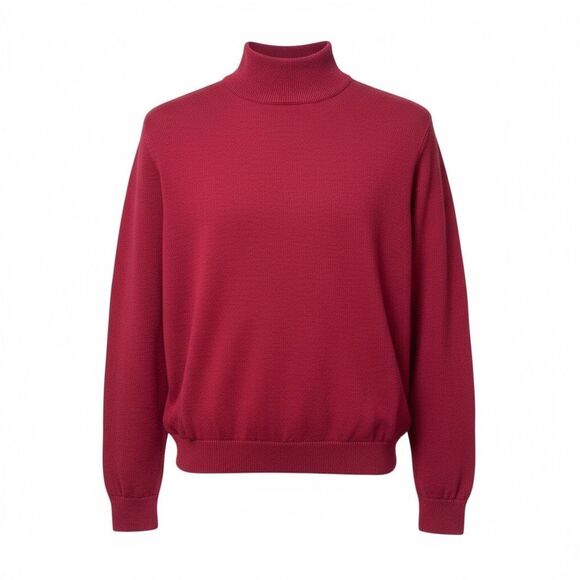 Vintage Pendleton 100% Cotton Red Mock Collar Sweater Pullover Women's Small - Picture 1 of 9